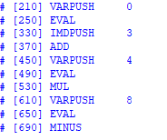 отладочная печать вышеописанного примера